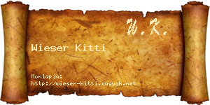 Wieser Kitti névjegykártya